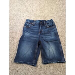 Polo Ralph Lauren Boys Denim Shorts Size 7 Blue Distressed Casual